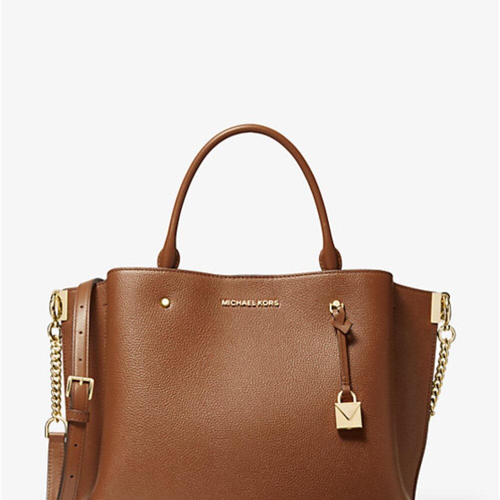 Michael Kors | Arielle Large Pebbled Leather Satchel (Brown)